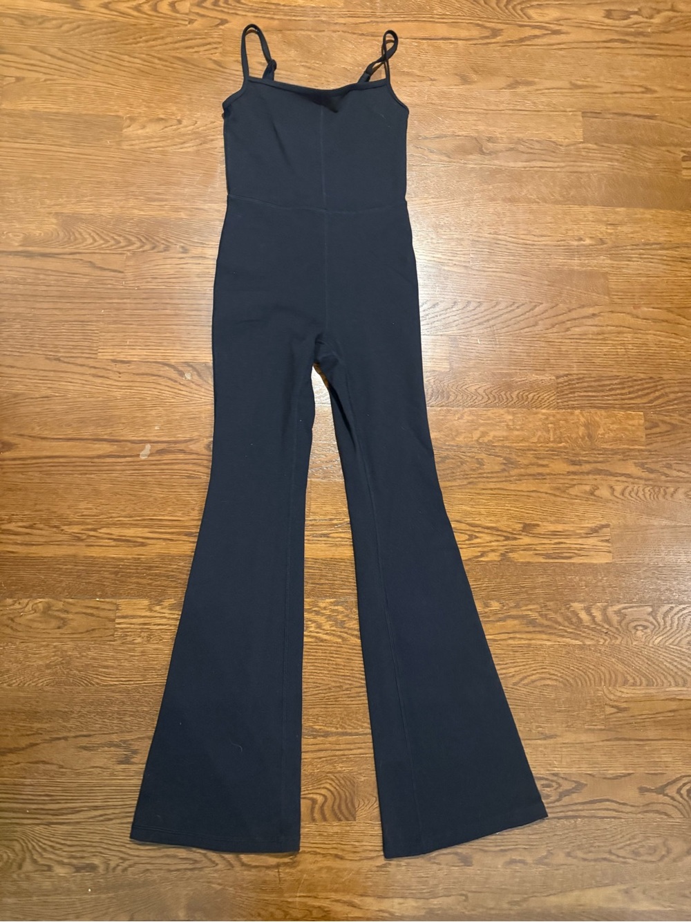 Aritzia Wilfred Free Black Spaghetti-Strap Flared Jumpsuit